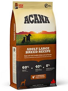 מזון לכלב בוגר מגזע גדול ללא דגנים אקאנה עוף 17 ק"ג מזון לכלב בוגר מגזע גדול ללא דגנים אקאנה עוף 17 ק"ג