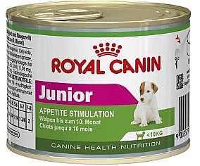 מעדן לגורי כלבים מגזע קטן רויאל קנין מיני ג'וניור 195 גר' מעדן לגורי כלבים מגזע קטן רויאל קנין מיני ג'וניור 195 גר'