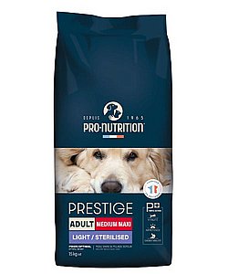 מזון מופחת שומן לכלב מסורס/מעוקרת פרו נוטרישן פרסטיג' לייט סטרלייזד 15 ק"ג מזון מופחת שומן לכלב מסורס/מעוקרת פרו נוטרישן פרסטיג' לייט סטרלייזד 15 ק"ג