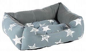 מיטה לכלב מבד כותנה צבע אפור כוכבים במגוון מידות מיטה לכלב מבד כותנה צבע אפור כוכבים במגוון מידות