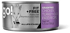 מעדן חתולים ללא דגנים במרקם פטה גו עוף הודו וברווז - GO! FIT + FREE במשקל 156 גר' מעדן חתולים ללא דגנים במרקם פטה גו עוף הודו וברווז - GO! FIT + FREE במשקל 156 גר'