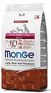 מזון היפואלרגני לכלבים מגזע זעיר מונג' נאטורל אקטסרא סמול אדולט כבש אורז ותפו"א 2.5 ק"ג מזון היפואלרגני לכלבים מגזע זעיר מונג' נאטורל אקטסרא סמול אדולט כבש אורז ותפו"א 2.5 ק"ג