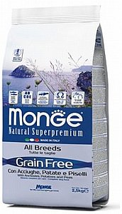 מזון ללא דגנים לכלבים מונג' גריין פרי אול בריד אנשובי תפו"א ואפונה 12 ק"ג מזון ללא דגנים לכלבים מונג' גריין פרי אול בריד אנשובי תפו"א ואפונה 12 ק"ג