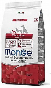 אוכל לכלבים מונג' מיני אדולט גזע קטן עוף 3 ק"ג אוכל לכלבים מונג' מיני אדולט גזע קטן עוף 3 ק"ג