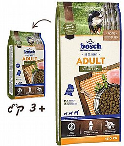 בוש עוף אדולט מדיום 15 ק"ג לכלב + 3 ק"ג בוש עוף אדולט מדיום 15 ק"ג לכלב + 3 ק"ג