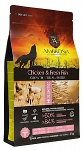 אמברוסיה לגורי כלבים עוף ודג לבן 6 ק"ג אמברוסיה לגורי כלבים עוף ודג לבן 6 ק"ג