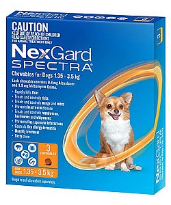 ספקטרה נקסגארד כדורים נגד פרעושים וקרציות לכלב במשקל 3.5-7.5 ק"ג ספקטרה נקסגארד כדורים נגד פרעושים וקרציות לכלב במשקל 3.5-7.5 ק"ג