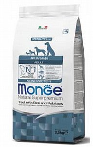 מונג' אדולט דג פורל אורז ותפו"א לכלב 12 ק"ג מונג' אדולט דג פורל אורז ותפו"א לכלב 12 ק"ג